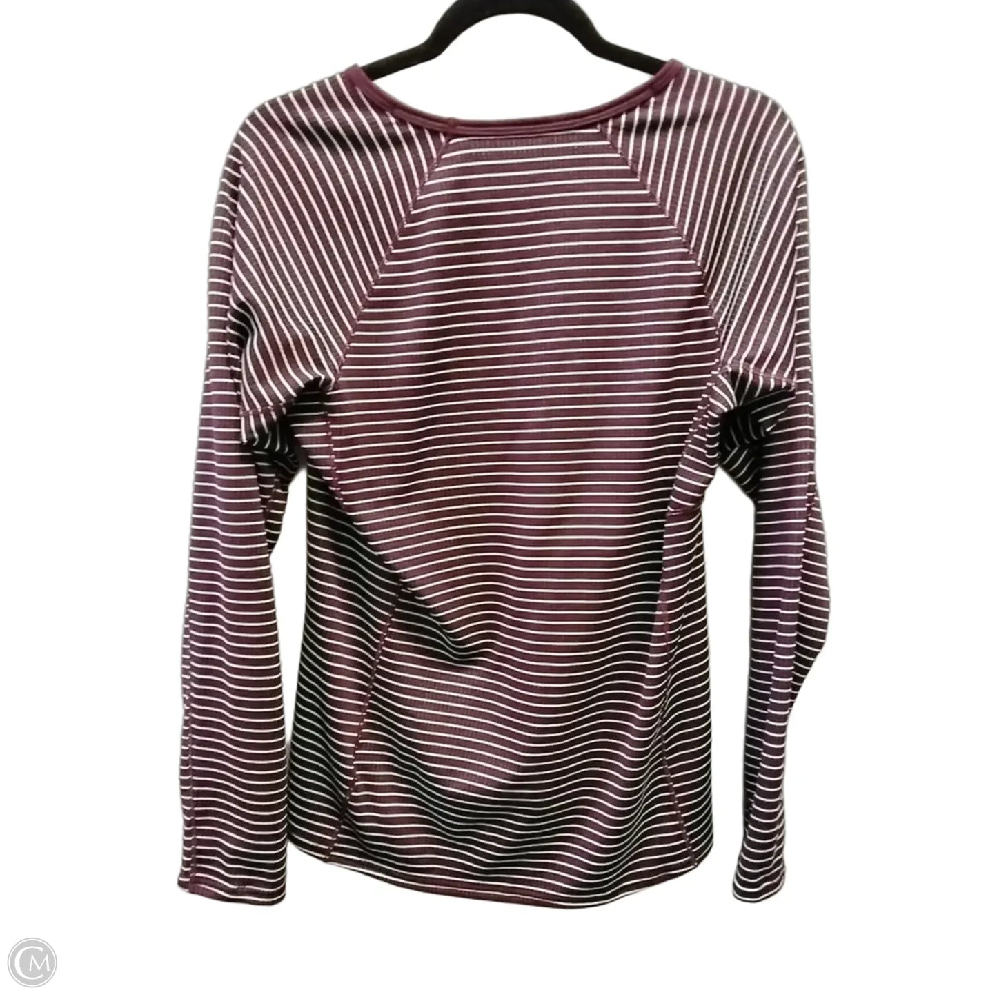 Athletic Top Long Sleeve Collar By Patagonia In Striped Pattern, Size: M