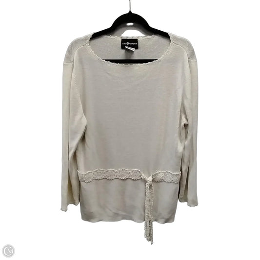 Sweater By Sag Harbor In White, Size: Xl