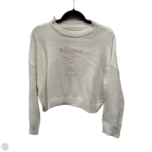 Sweater By Moon And Madison In White, Size: Xs
