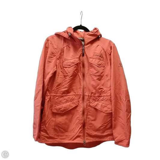 Jacket Windbreaker By Eddie Bauer In Orange, Size: L