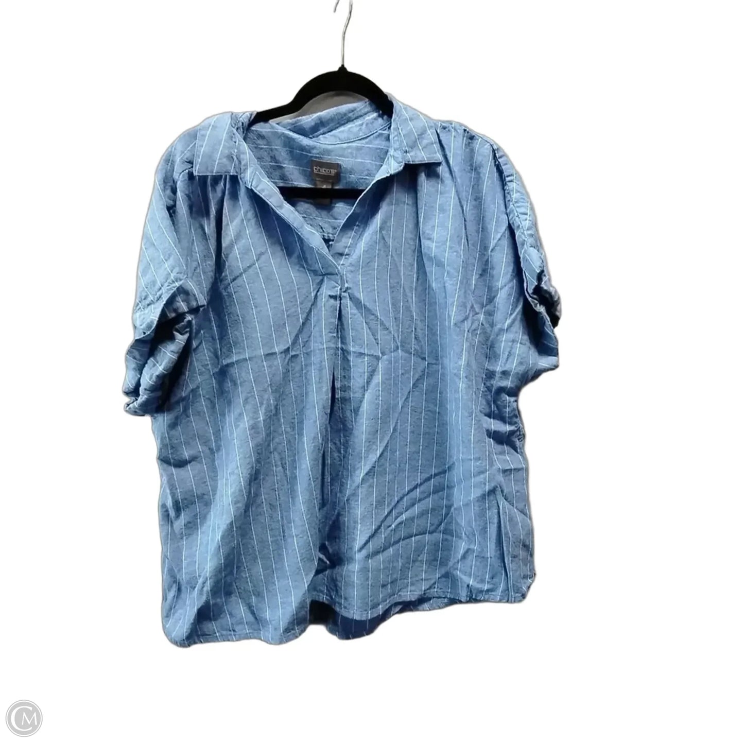 Top Short Sleeve By Chicos In Blue, Size: Xxl