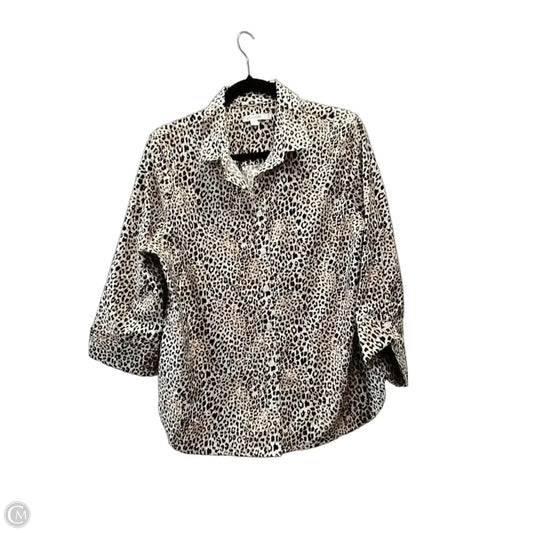 Top Long Sleeve By Chicos In Animal Print, Size: M