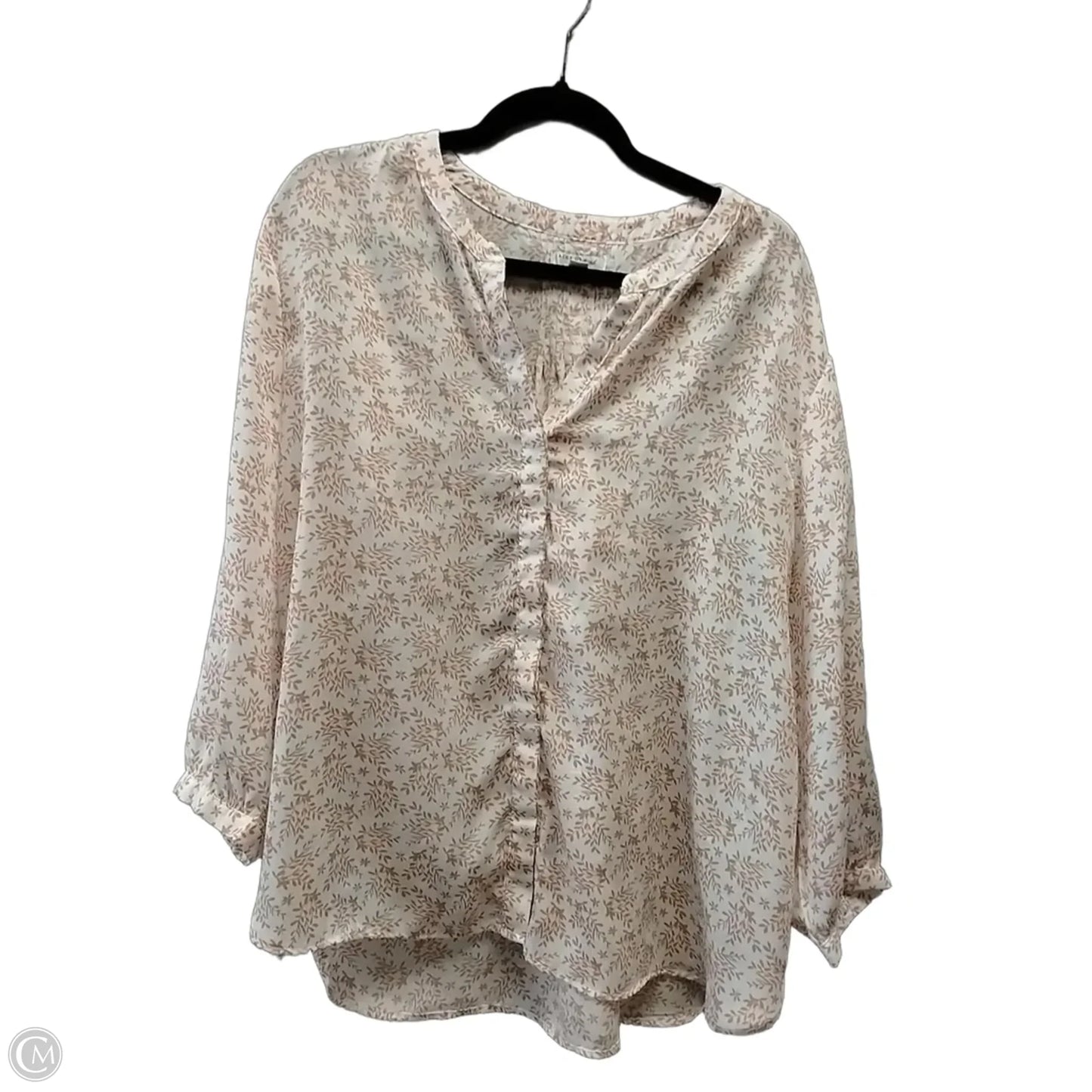 Blouse Long Sleeve By Jachs Girlfirend In White, Size: Xl