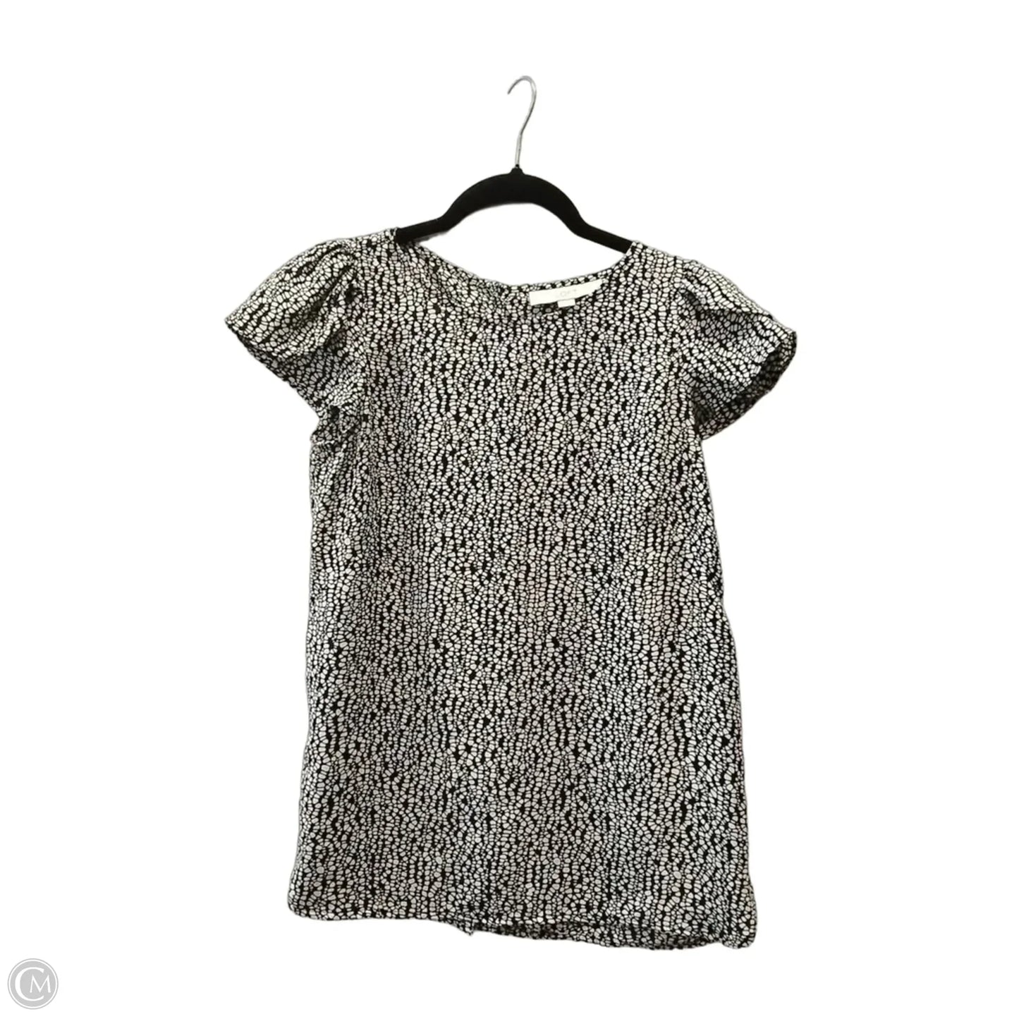 Blouse Short Sleeve By Loft In Black & White, Size: Xs