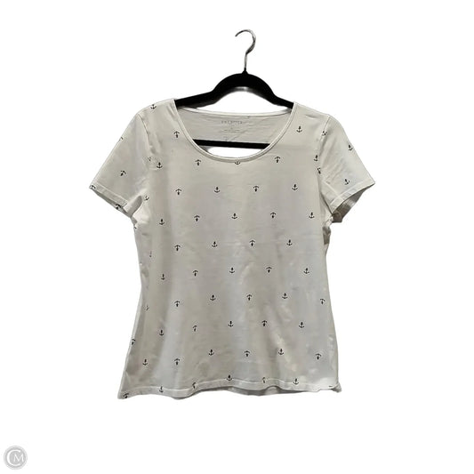 Top Short Sleeve Basic By Talbots In White, Size: M