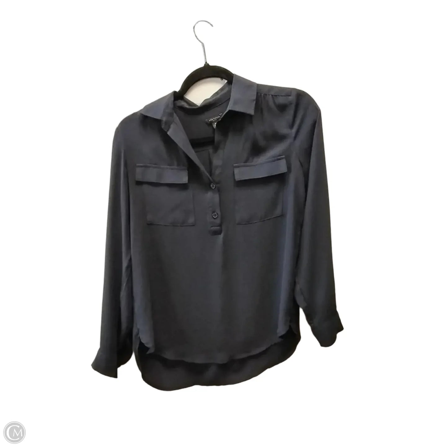 Blouse Long Sleeve By Ann Taylor In Blue, Size: Xsp