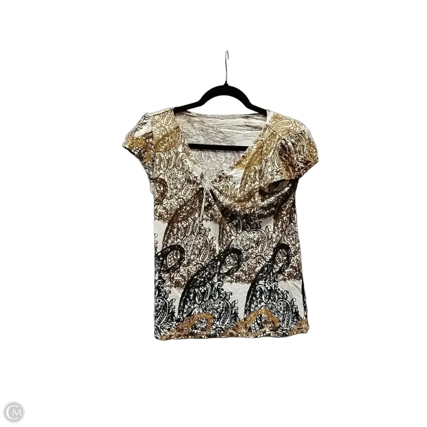 Top Short Sleeve By Calvin Klein In Brown, Size: L