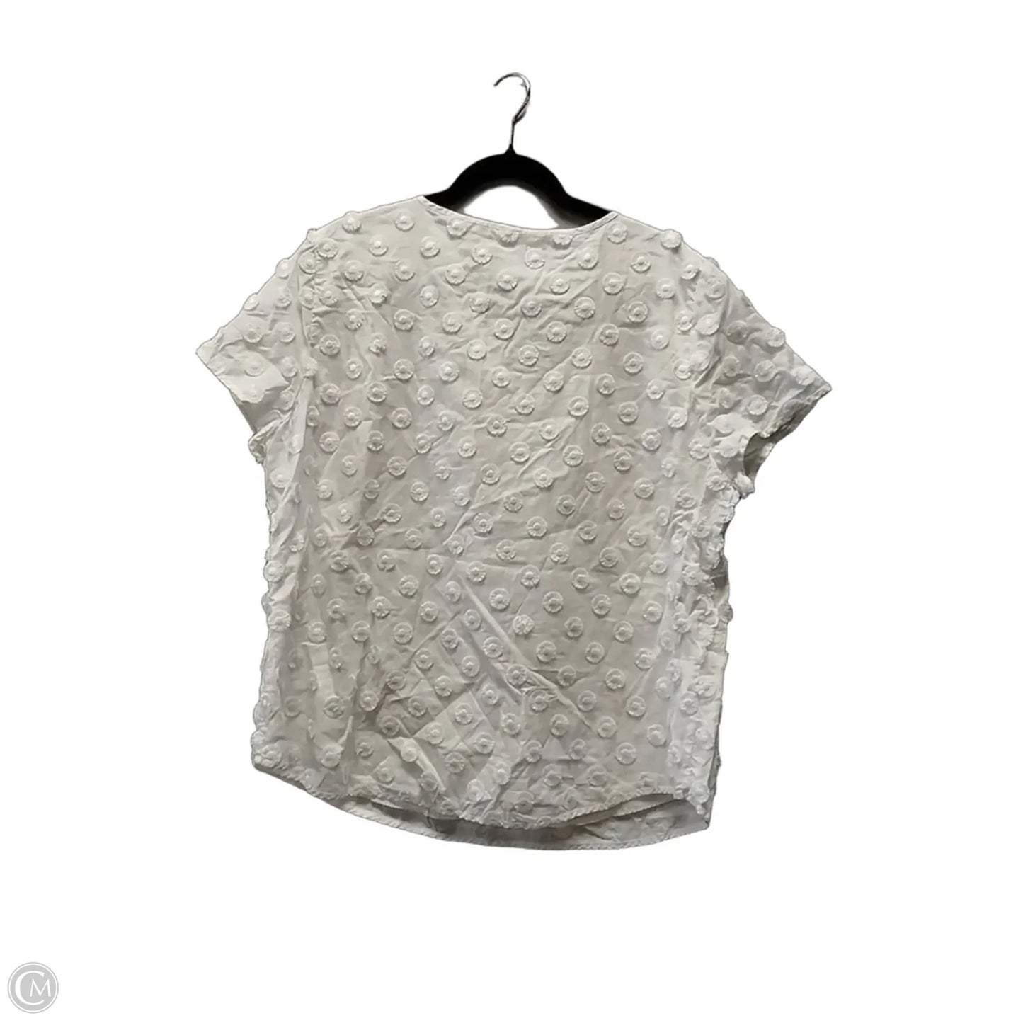 Top Short Sleeve By Chicos In White, Size: Xl