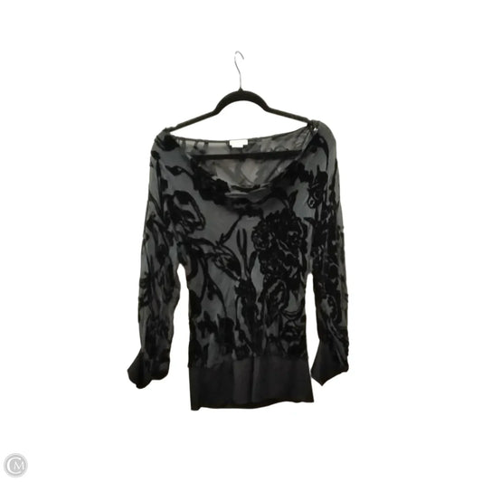 Top Long Sleeve By Cache In Black, Size: 0