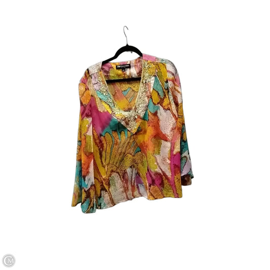 Blouse Long Sleeve By Cme In Multi-colored, Size: Xl