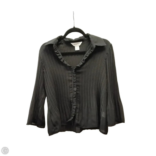 Blouse Long Sleeve By Allison Taylor In Black, Size: S