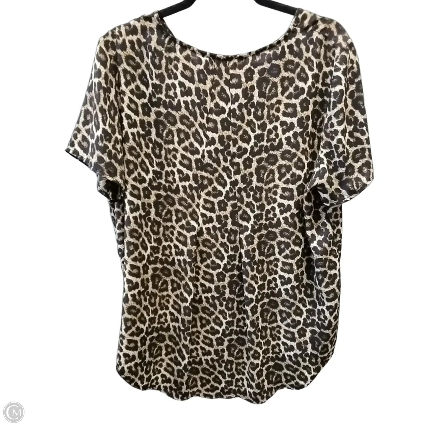 Blouse Short Sleeve By Chelsea And Theodore In Animal Print, Size: Xl