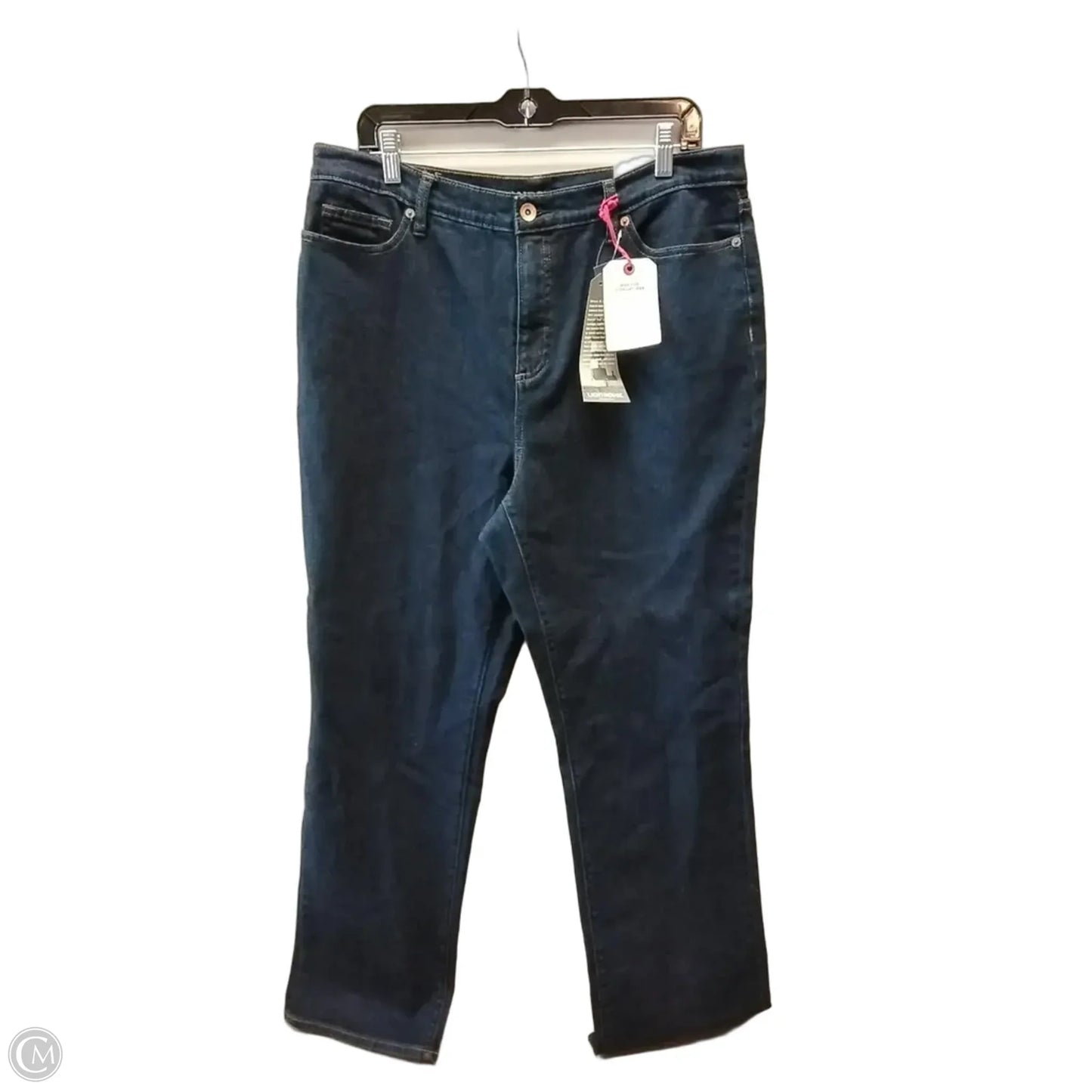 Jeans Straight By Lands End In Blue Denim, Size: 16
