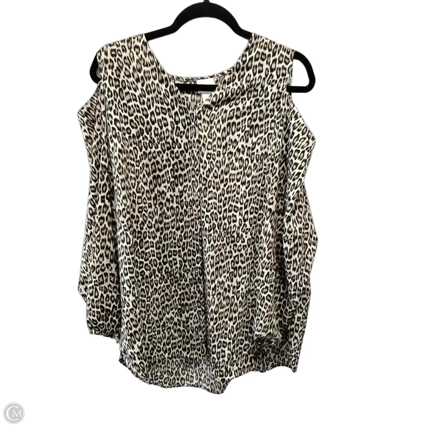 Blouse Long Sleeve By Chicos In Animal Print, Size: Xl