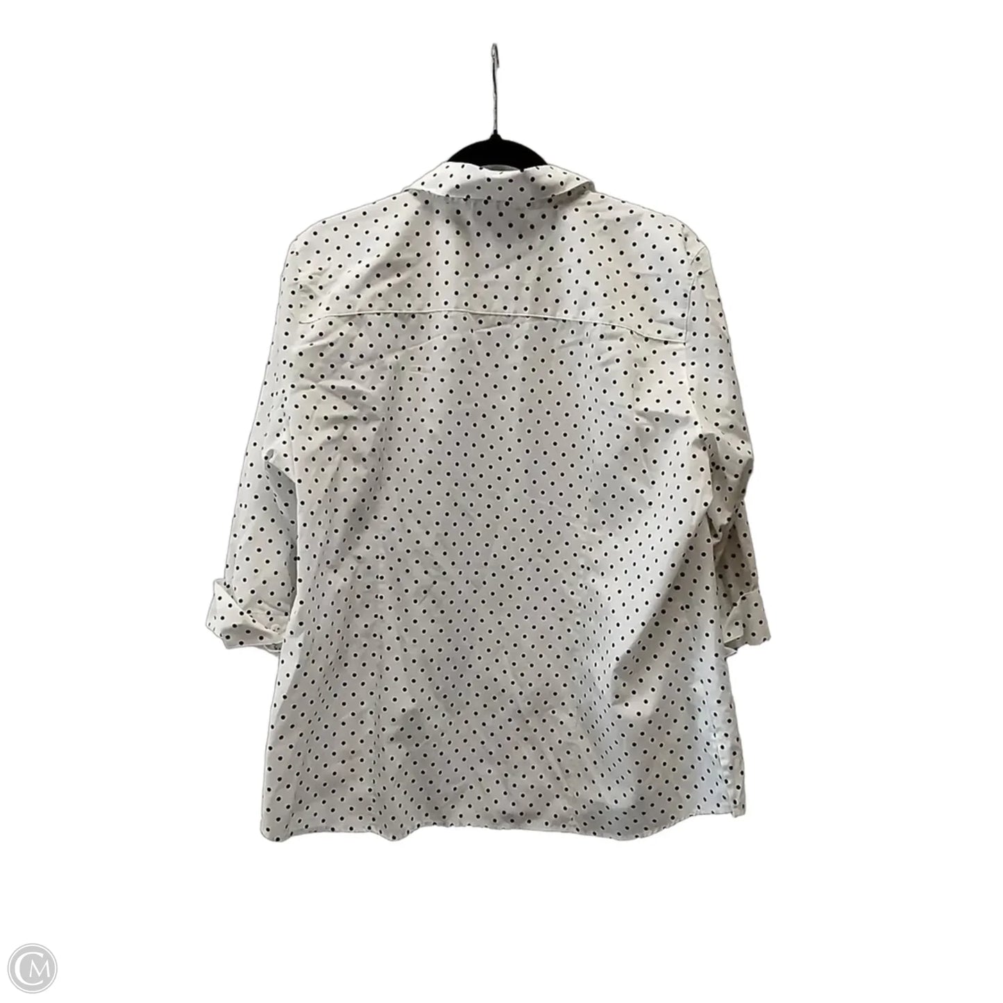 Top Long Sleeve By Foxcroft In Polkadot Pattern, Size: 16
