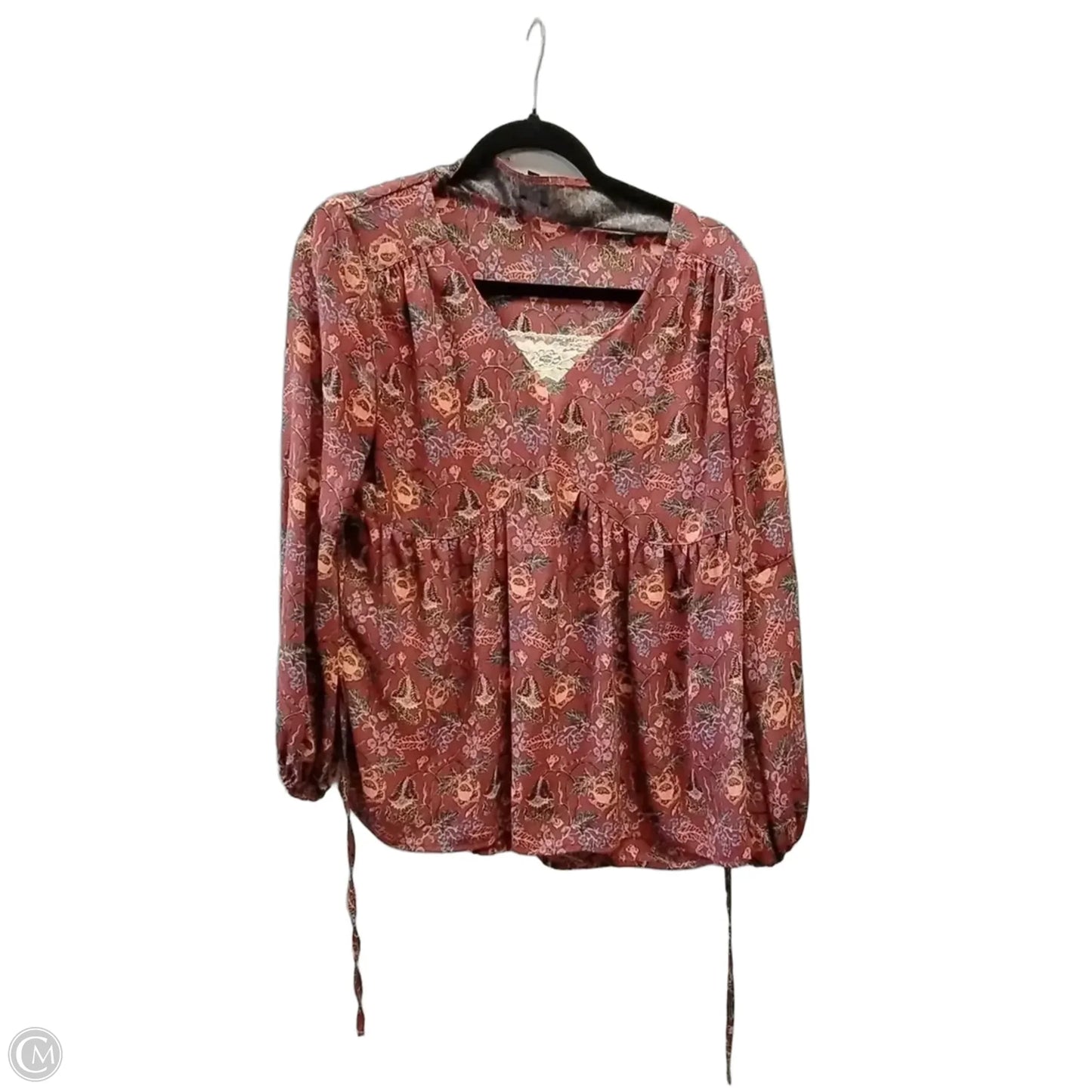 Blouse Long Sleeve By Lee In Floral Print, Size: S