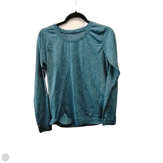 Athletic Top Long Sleeve Collar By Lululemon In Blue, Size: L