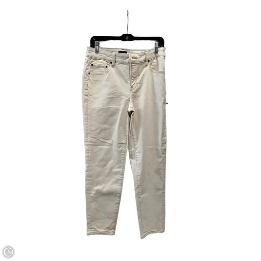 Jeans Straight By Talbots In Cream, Size: 4