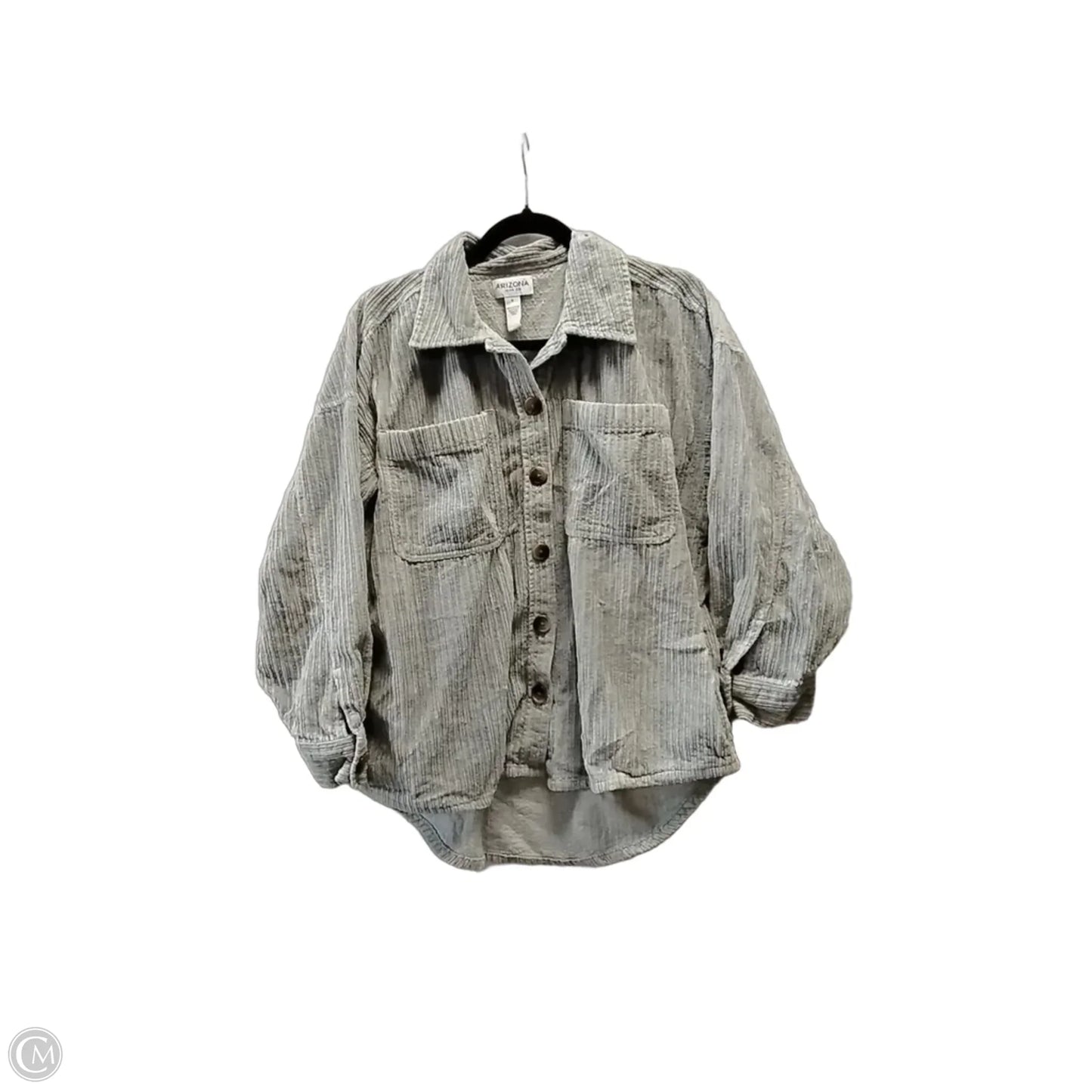 Jacket Shirt By Arizona In Grey, Size: S