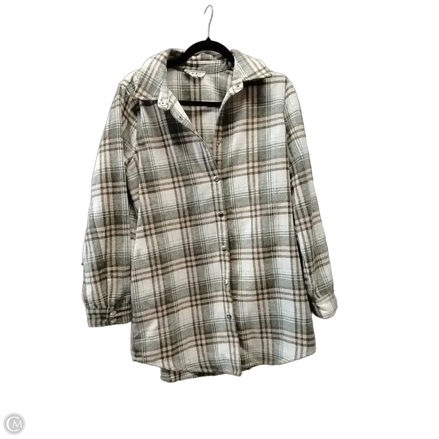 Jacket Shirt By Thml In Plaid Pattern, Size: S