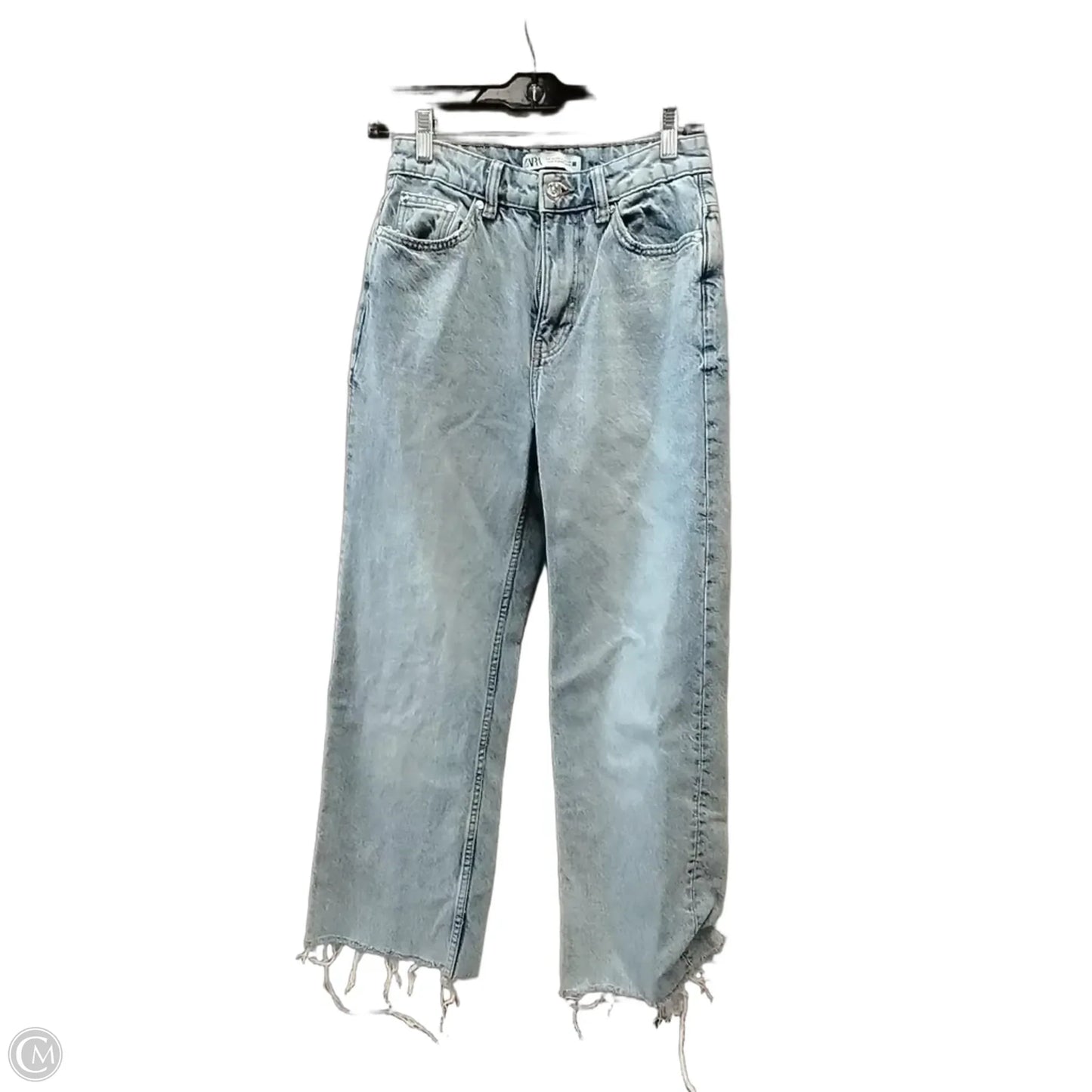 Jeans Wide Leg By Zara In Blue Denim, Size: 2