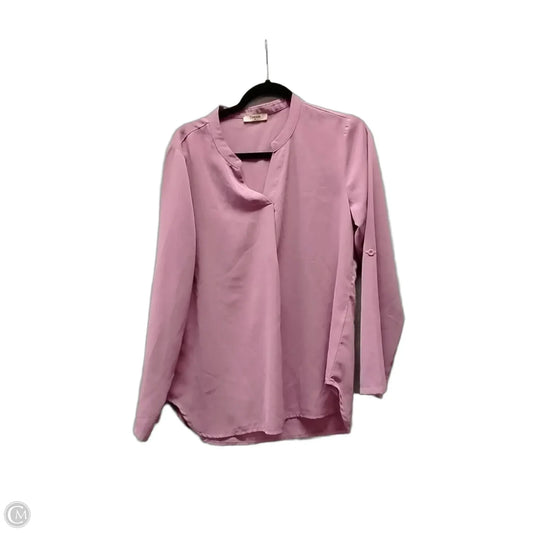 Blouse Long Sleeve By Timeson In Mauve, Size: M