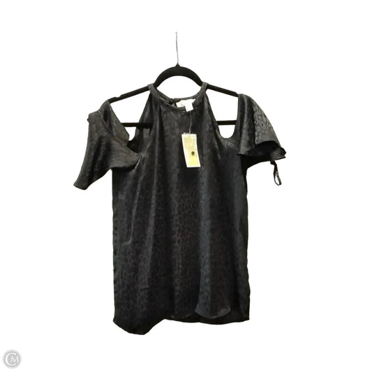 Blouse Short Sleeve By Michael By Michael Kors In Black, Size: Xs
