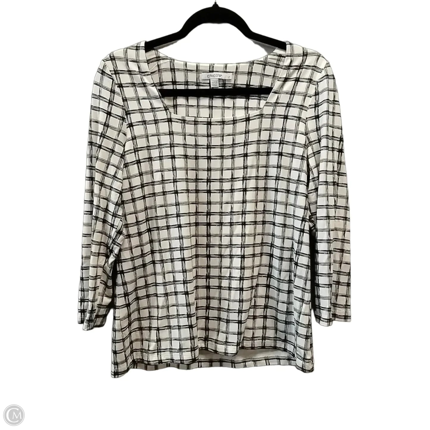Top Long Sleeve By Chicos In Geometric Pattern, Size: M
