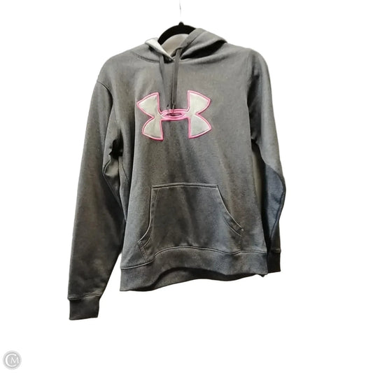 Sweatshirt Hoodie By Under Armour In Grey, Size: M