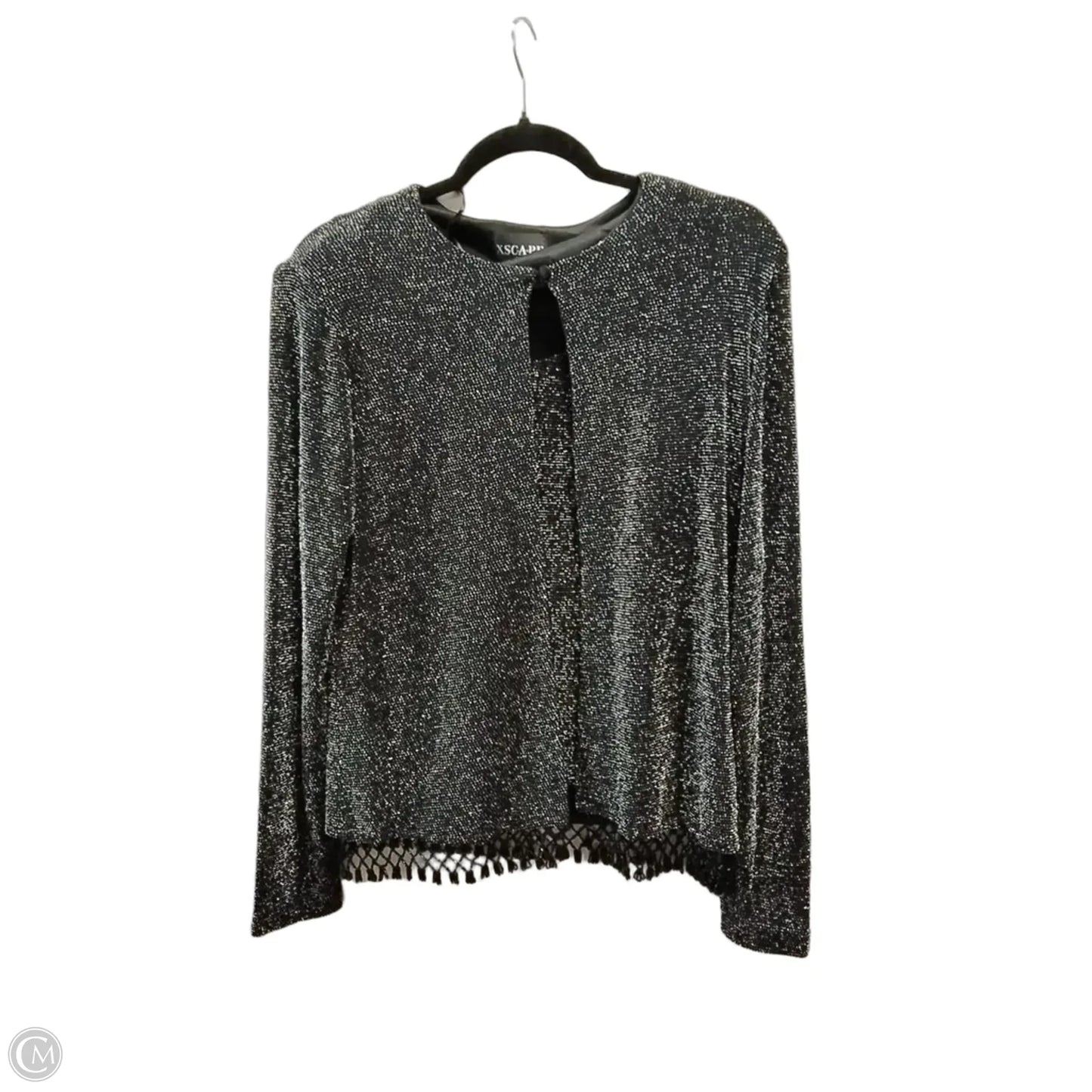 Jacket Designer By Xscape In Black & Silver, Size: M