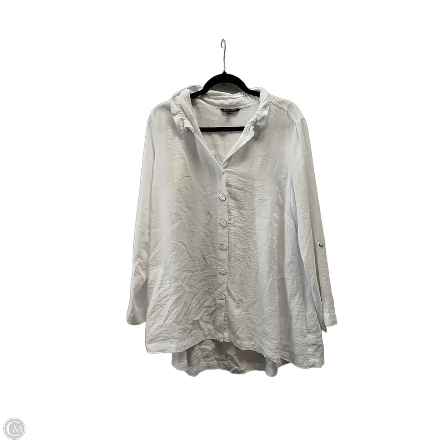 Top Long Sleeve By John Mark In White, Size: L