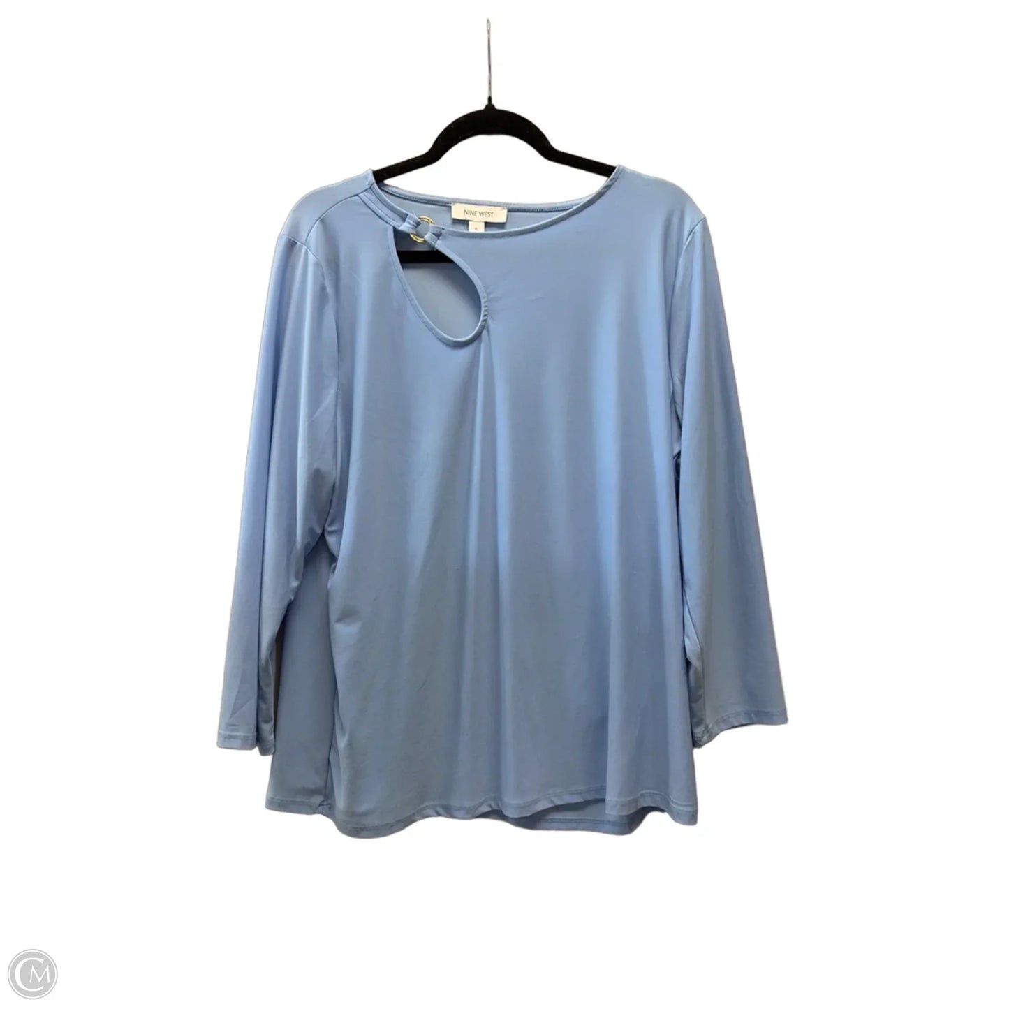 Top Long Sleeve By Nine West In Blue, Size: Xl
