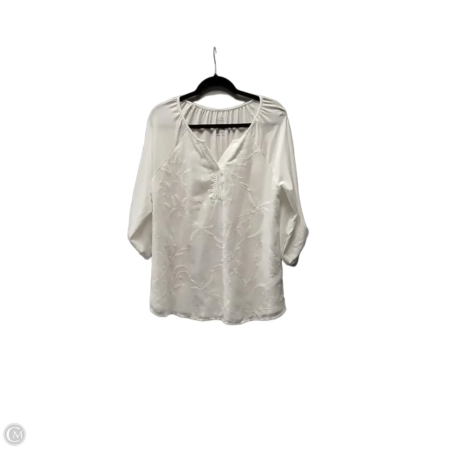 Blouse Long Sleeve By St Johns Bay In White, Size: L