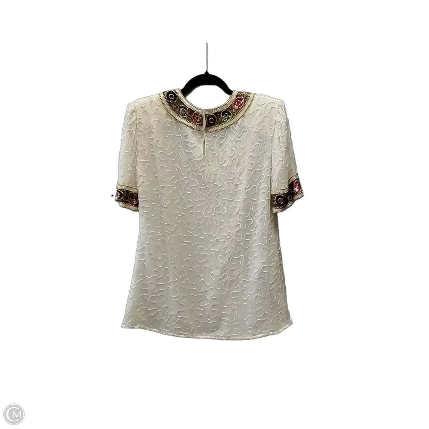 Blouse Short Sleeve By Clothes Mentor In White, Size: S