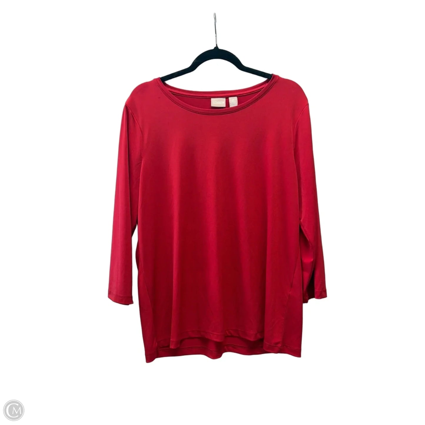 Top Long Sleeve Basic By Chicos In Red, Size: L