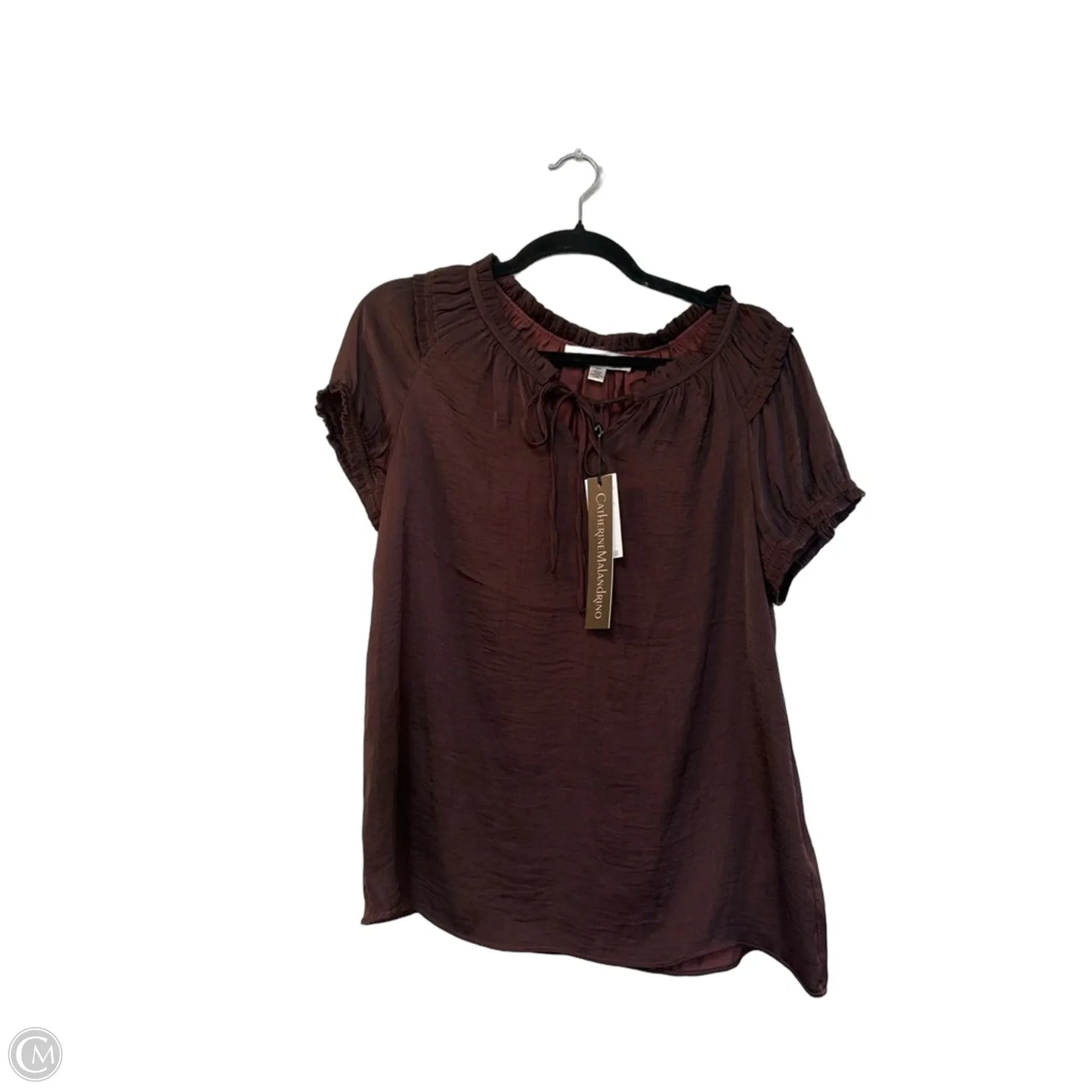 Top Short Sleeve By Catherine Malandrino In Brown, Size: S