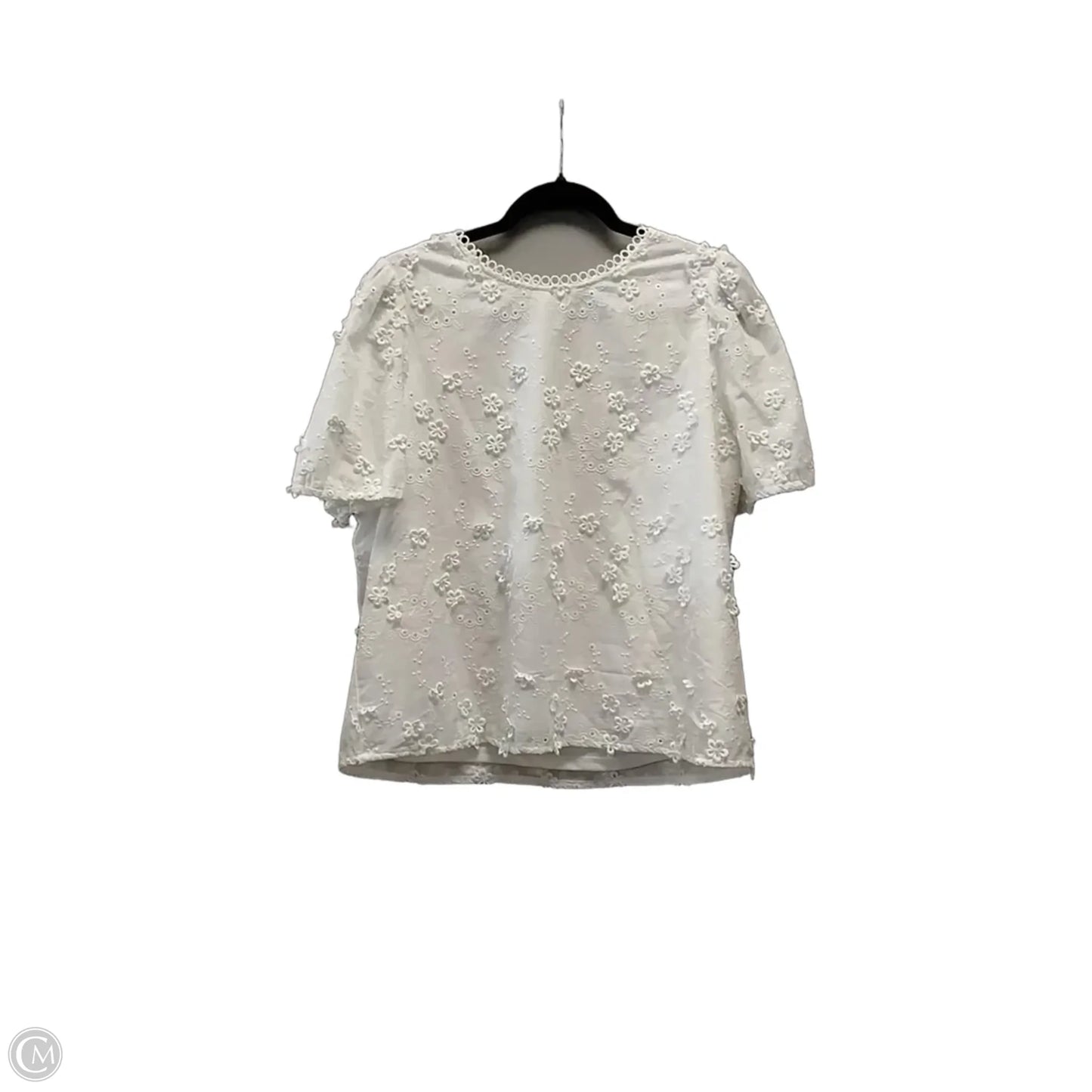 Top Short Sleeve By Adrianna Papell In White, Size: M