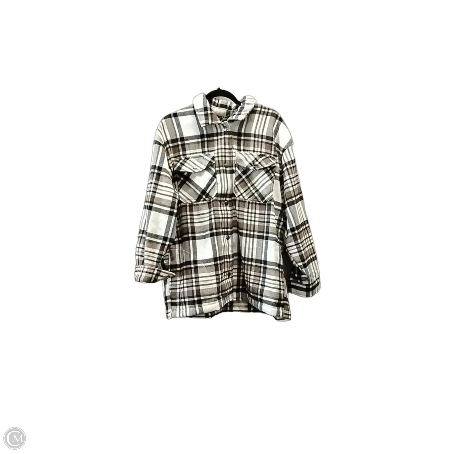 Jacket Shirt By Hfx In Plaid Pattern, Size: M