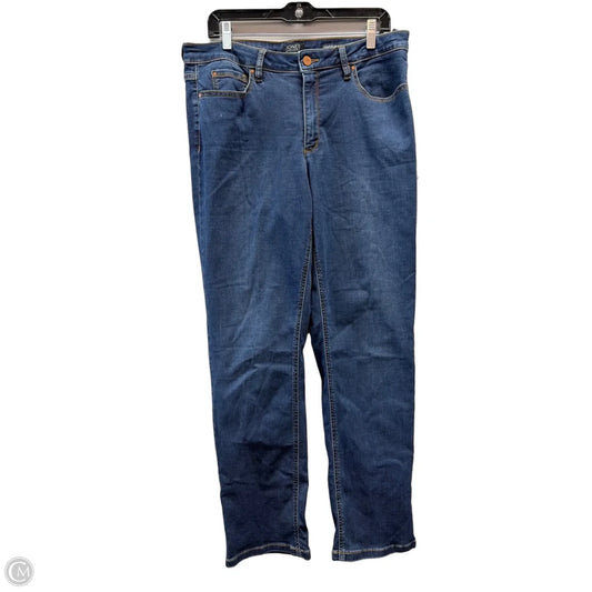 Jeans Straight By Jones New York In Blue Denim, Size: 14