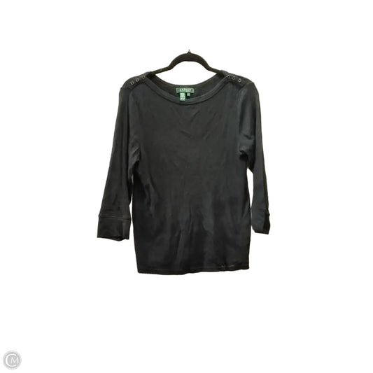 Top Long Sleeve By Lauren By Ralph Lauren In Black, Size: L
