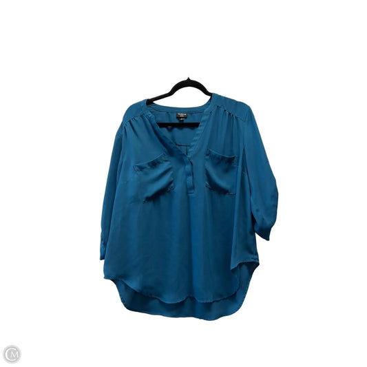 Blouse Long Sleeve By Torrid In Blue, Size: L