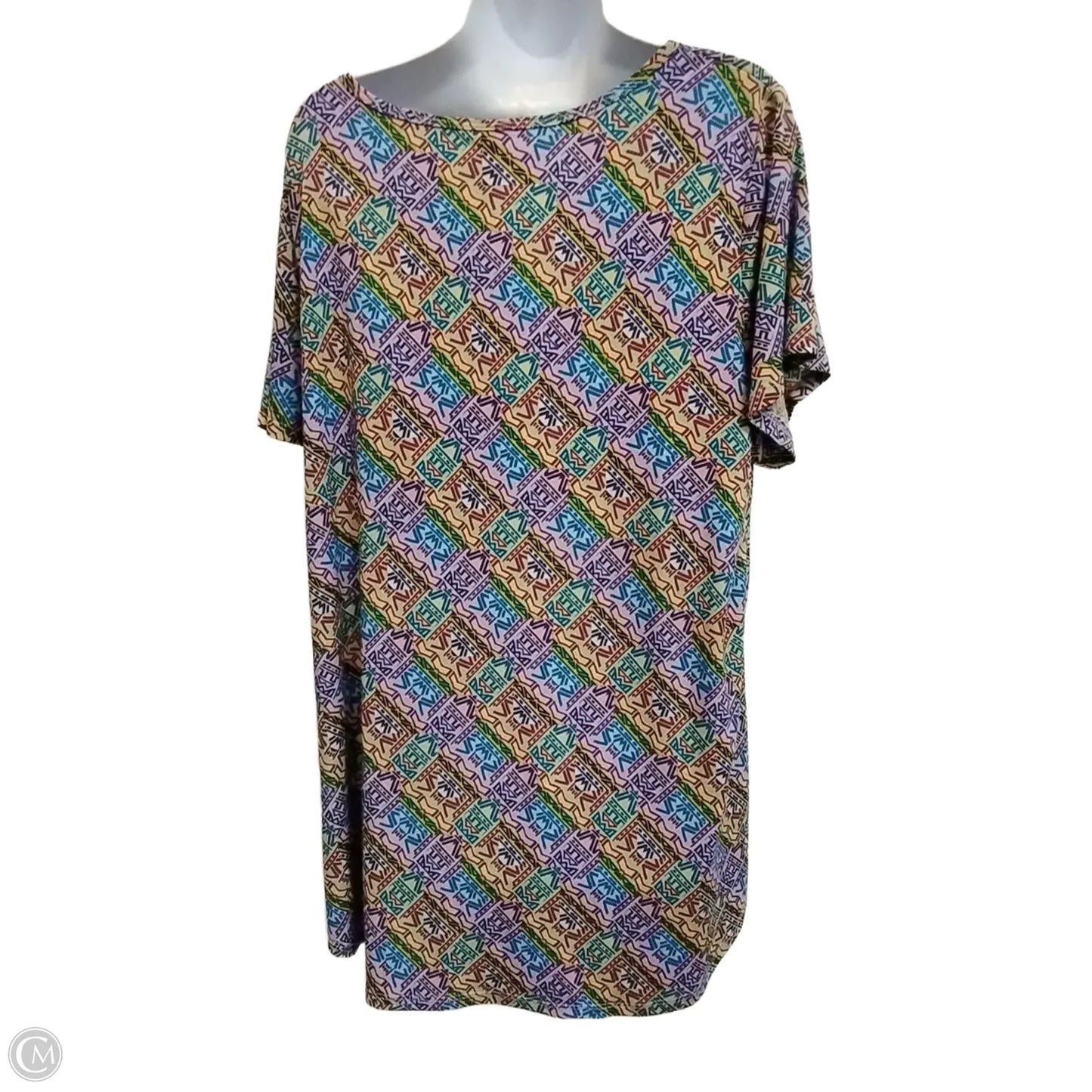 Top Short Sleeve By Lularoe In Geometric Pattern, Size: 2x