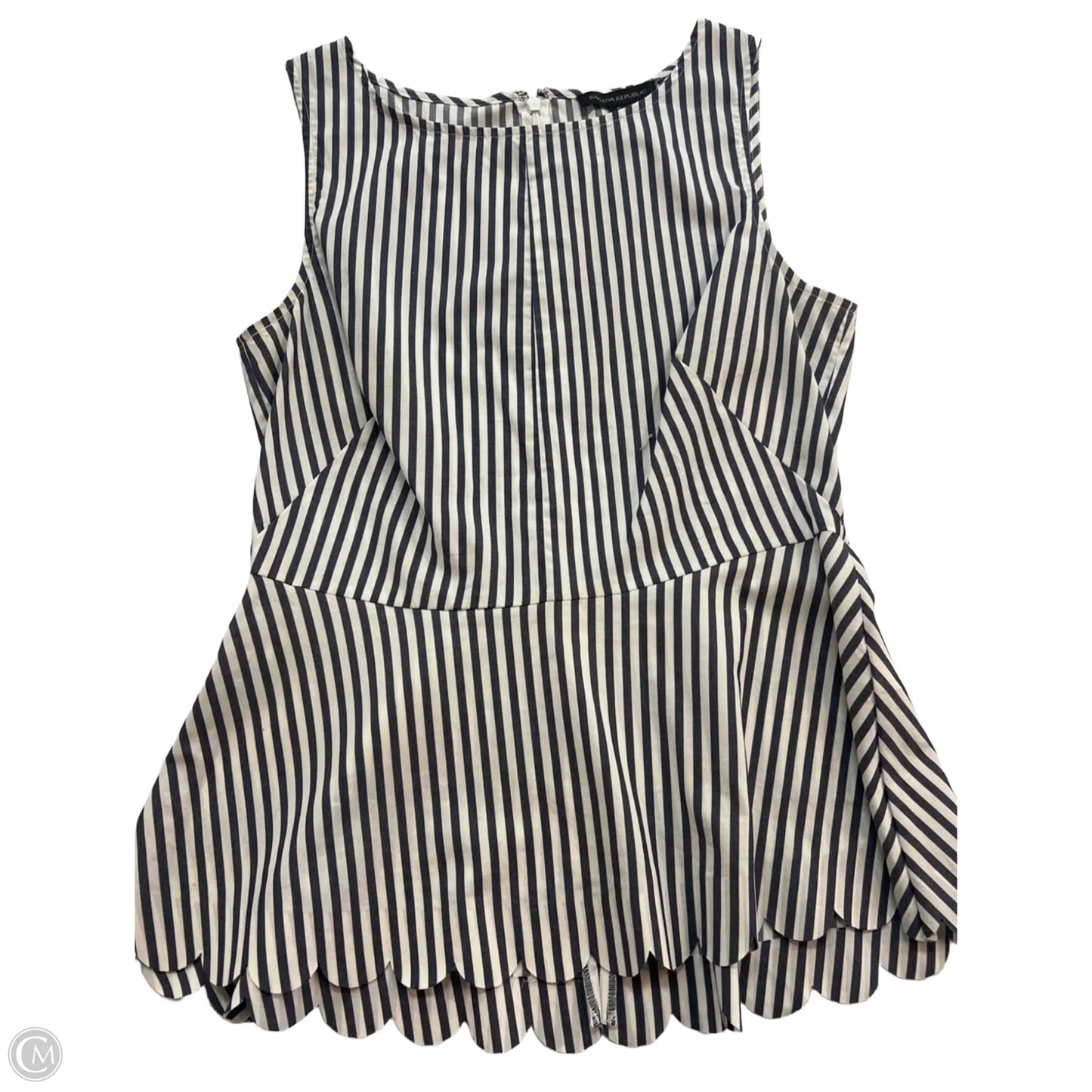 Blouse Sleeveless By Banana Republic In Striped Pattern, Size: 6