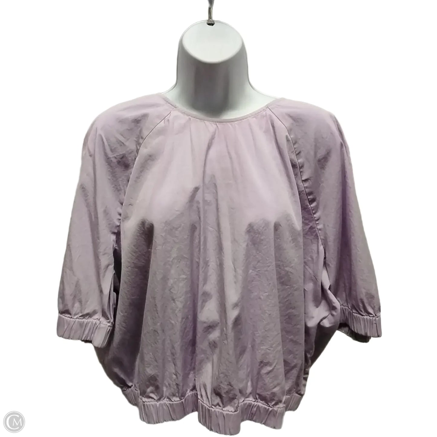 Top Short Sleeve By Open Edit In Purple, Size: 2x