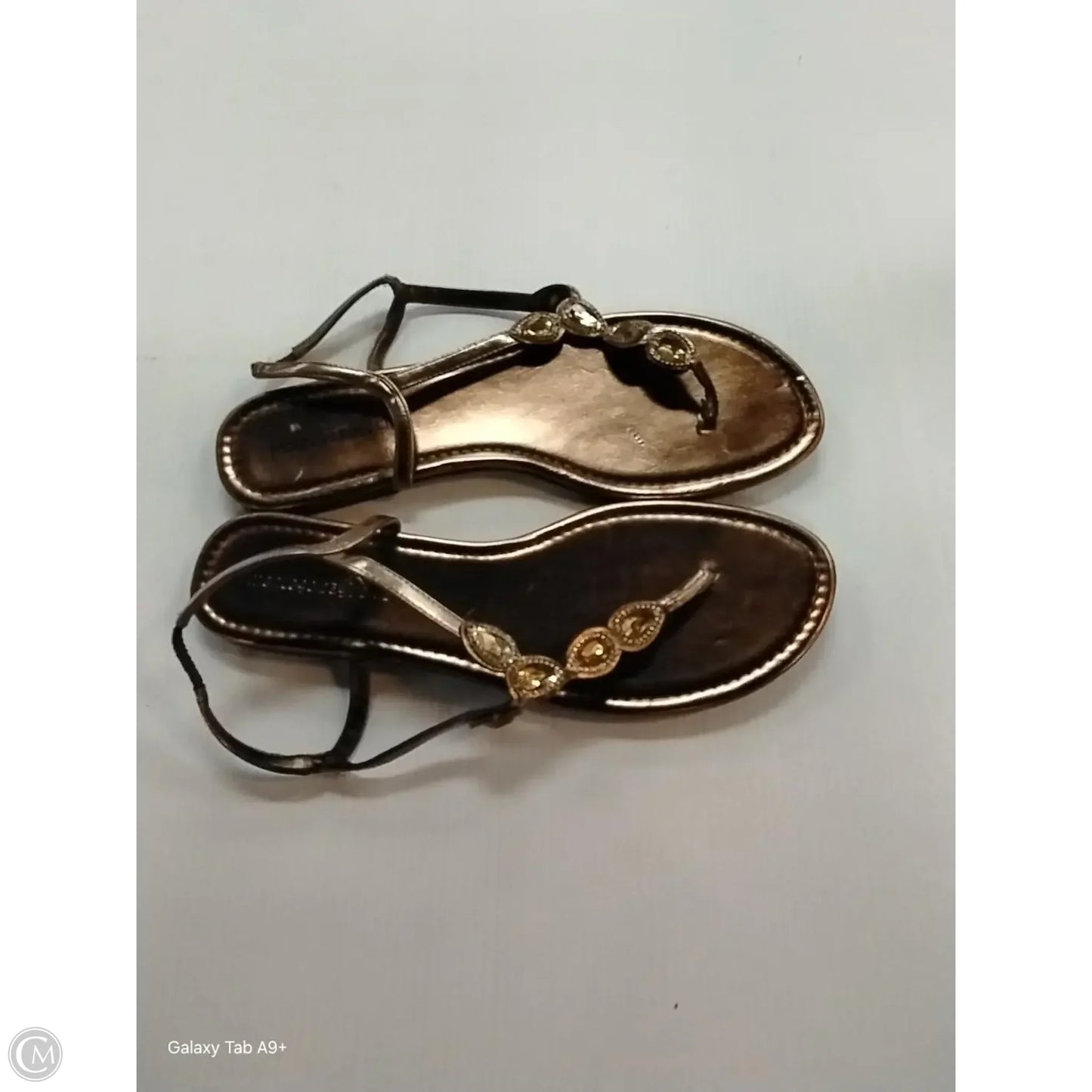 Sandals Flip Flops By Montego Bay In Bronze, Size: 12