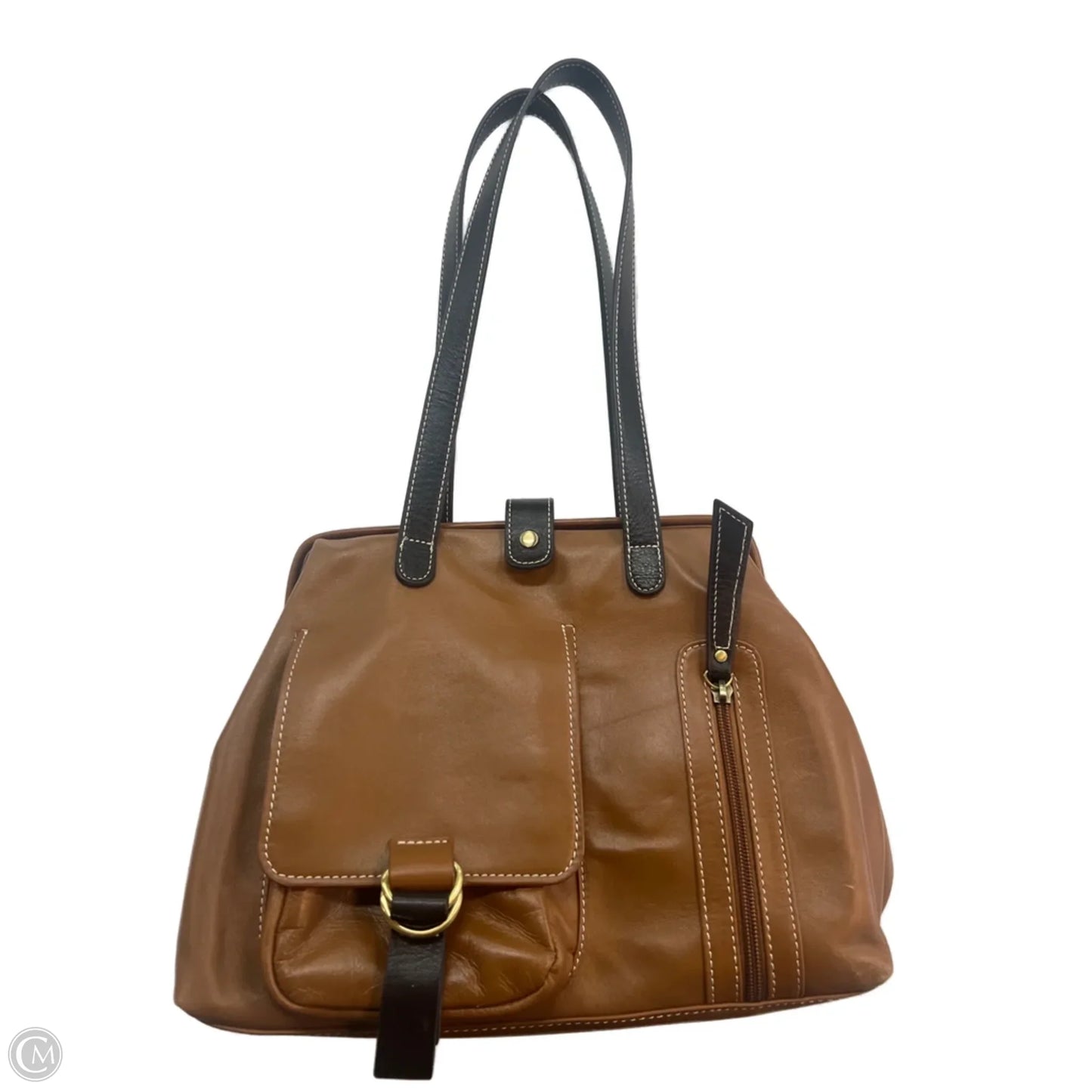 Handbag Leather By Clothes Mentor, Size: Medium