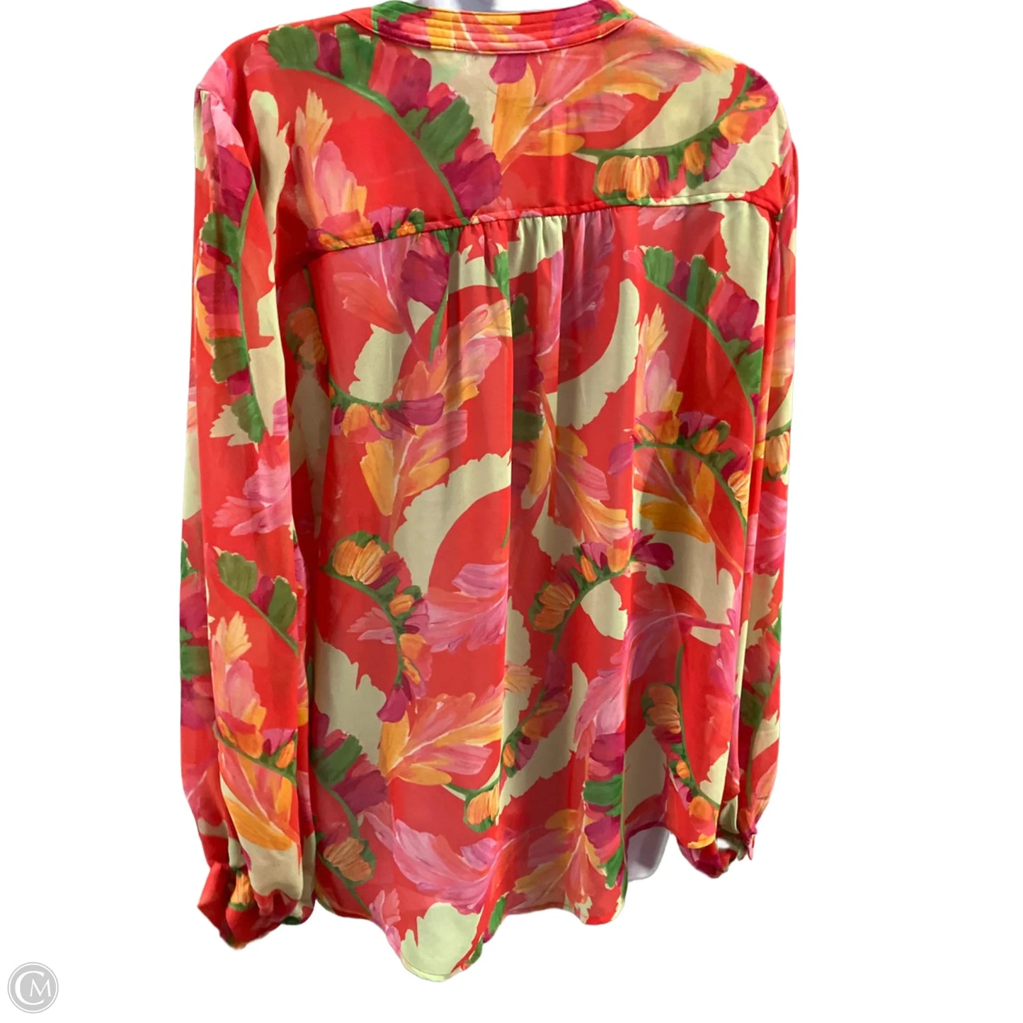 Blouse Long Sleeve By Chicos In Floral Print, Size: L
