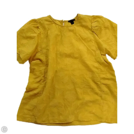 Blouse Short Sleeve By Ann Taylor In Yellow, Size: S