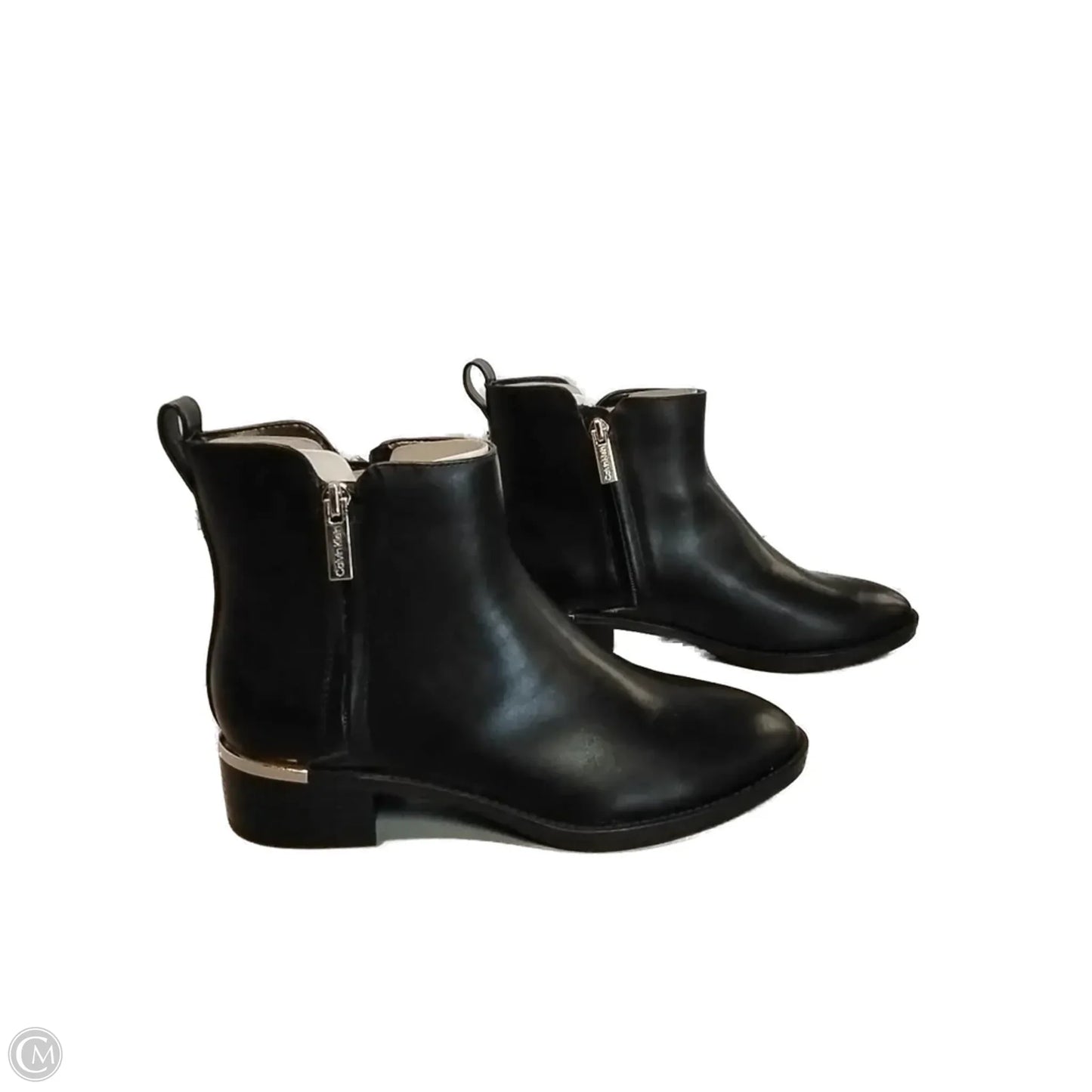 Boots Ankle Heels By Calvin Klein In Black, Size: 7.5