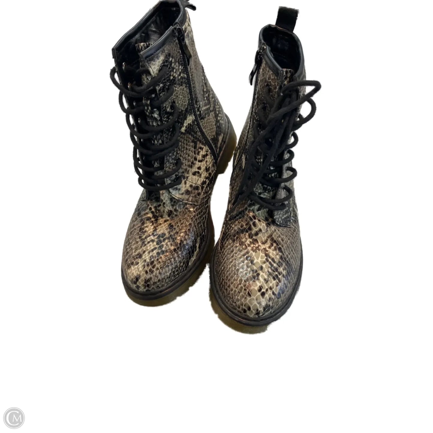 Boots Combat By Shu Shop In Snakeskin Print, Size: 7